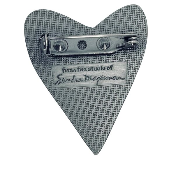 Sandra Magsamen Silver Tone Dream Heart Pin Brooch (5845) - Picture 3 of 3